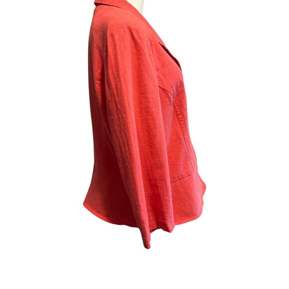 Miss Dorby VTG Blazer Bolero Jacket No Size Tag Orange Buttons Collar 3/4 Sleeve - Picture 6 of 10